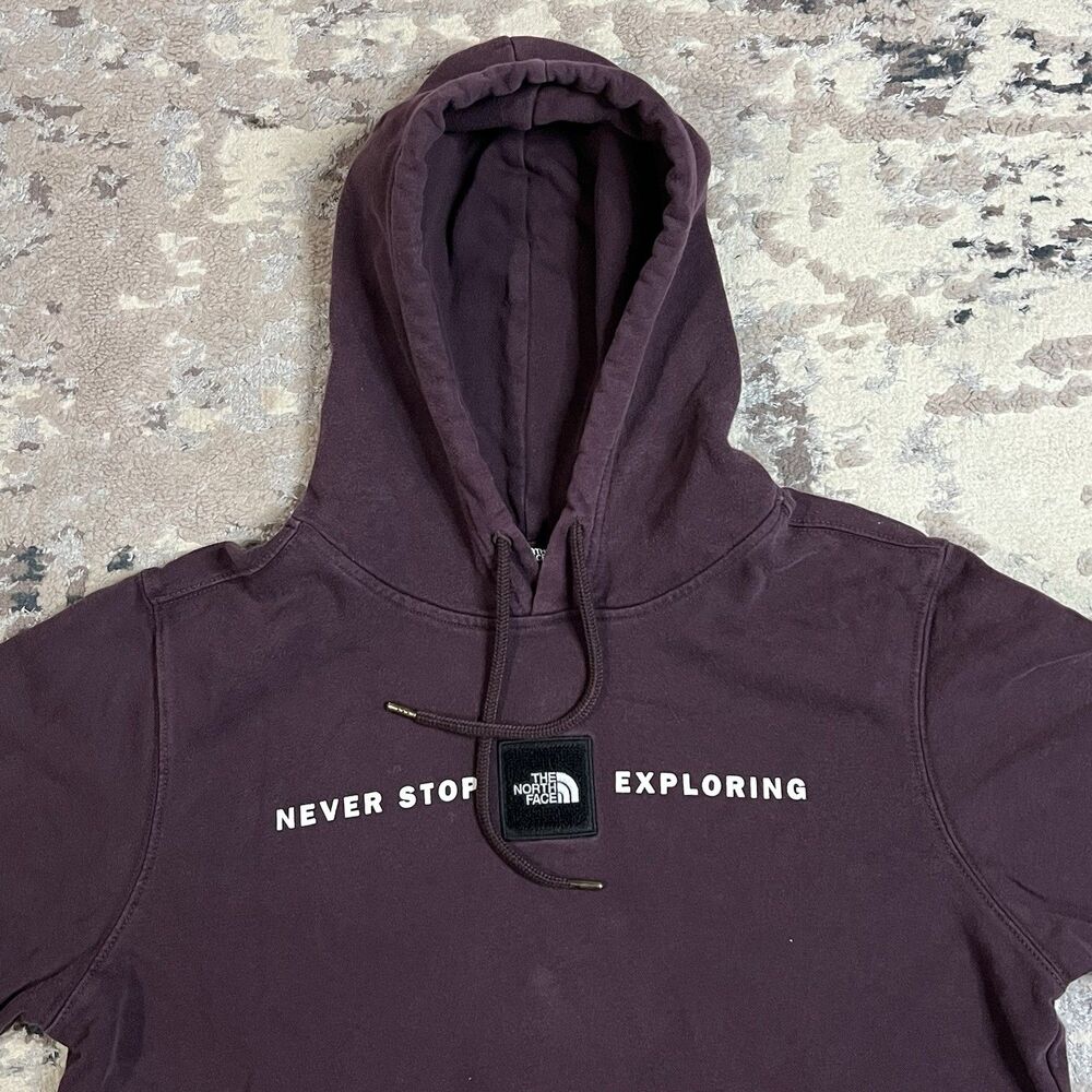 The North Face Hoodie Sweatshirt Never Stop Exploring Mens Sz S Maroon - Picture 2 of 9